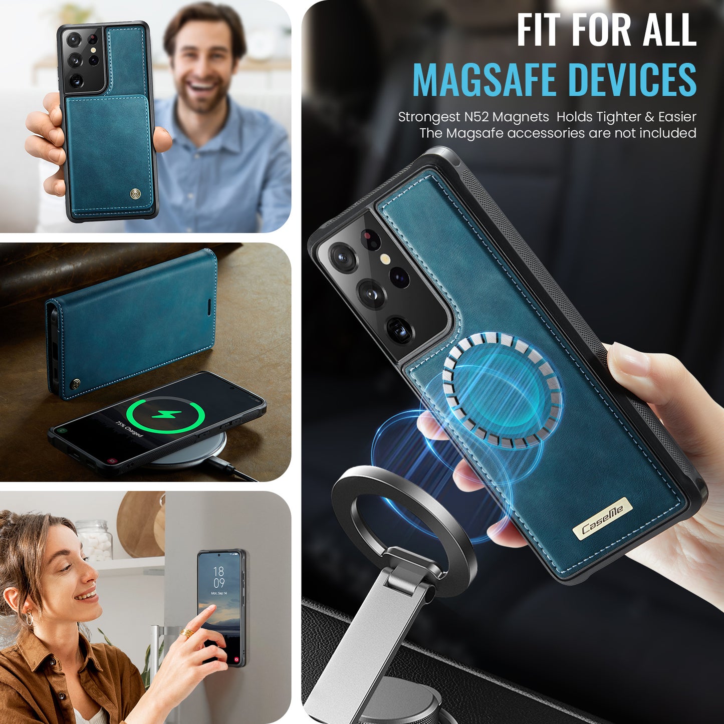 Galaxy S21 Ultra 5G Wallet-Hülle – Kompatibel mit MagSafe mit RFID-Blockierung