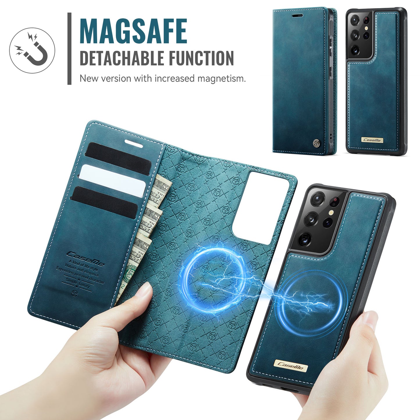 Galaxy S21 Ultra 5G Wallet-Hülle – Kompatibel mit MagSafe mit RFID-Blockierung