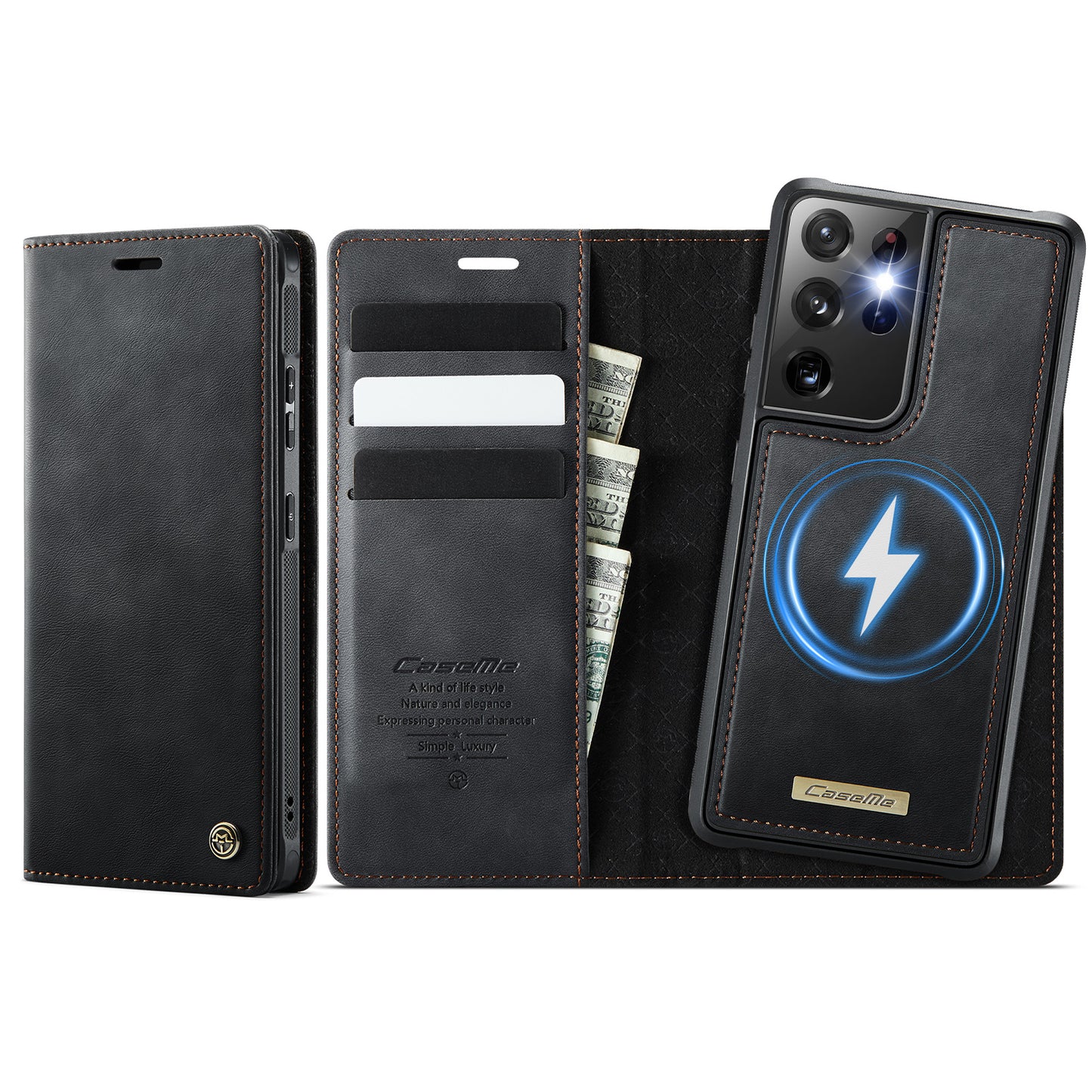 Galaxy S21 Ultra 5G Wallet-Hülle – Kompatibel mit MagSafe mit RFID-Blockierung