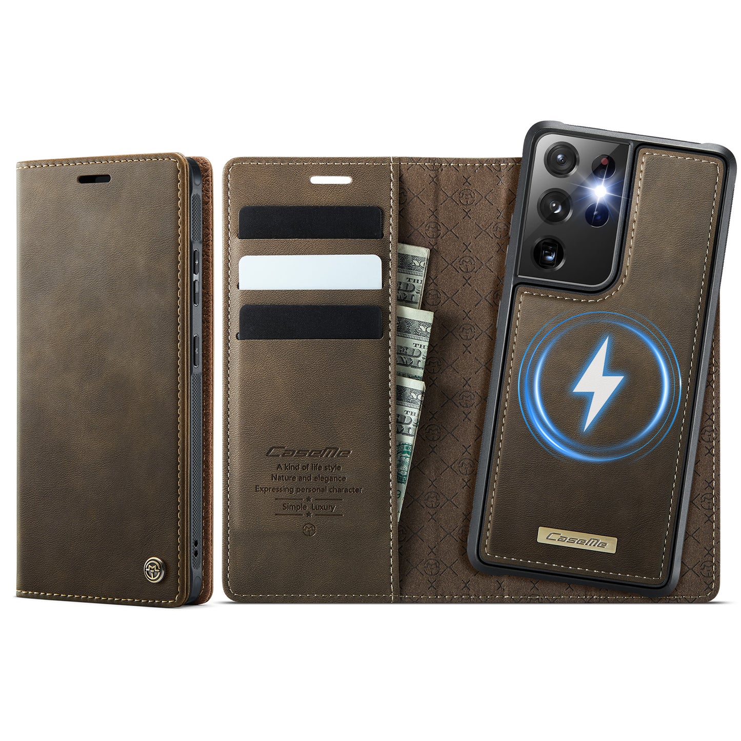 Galaxy S21 Ultra 5G Wallet-Hülle – Kompatibel mit MagSafe mit RFID-Blockierung