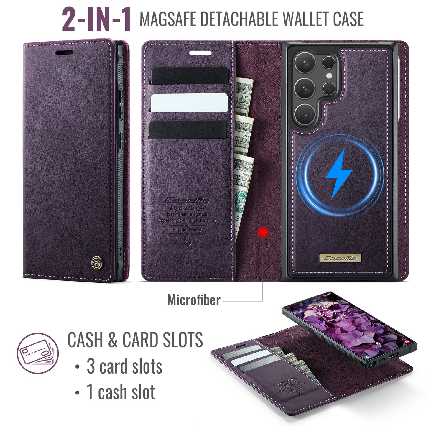 Galaxy S25 Ultra Wallet-Hülle – Kompatibel mit MagSafe mit RFID-Blockierung