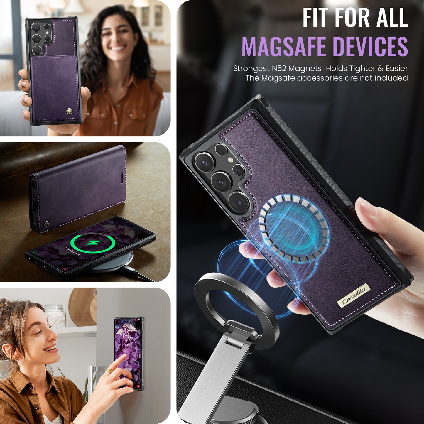 Galaxy S24 Ultra Wallet-Hülle – Kompatibel mit MagSafe mit RFID-Blockierung