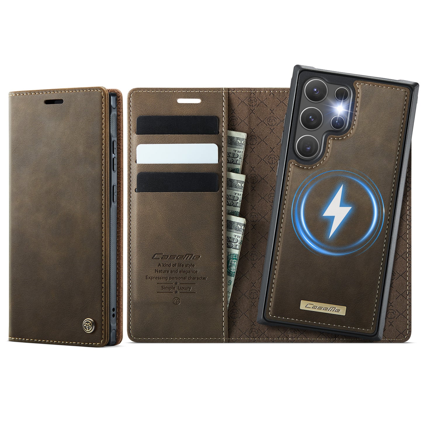 Galaxy S24 Ultra Wallet-Hülle – Kompatibel mit MagSafe mit RFID-Blockierung