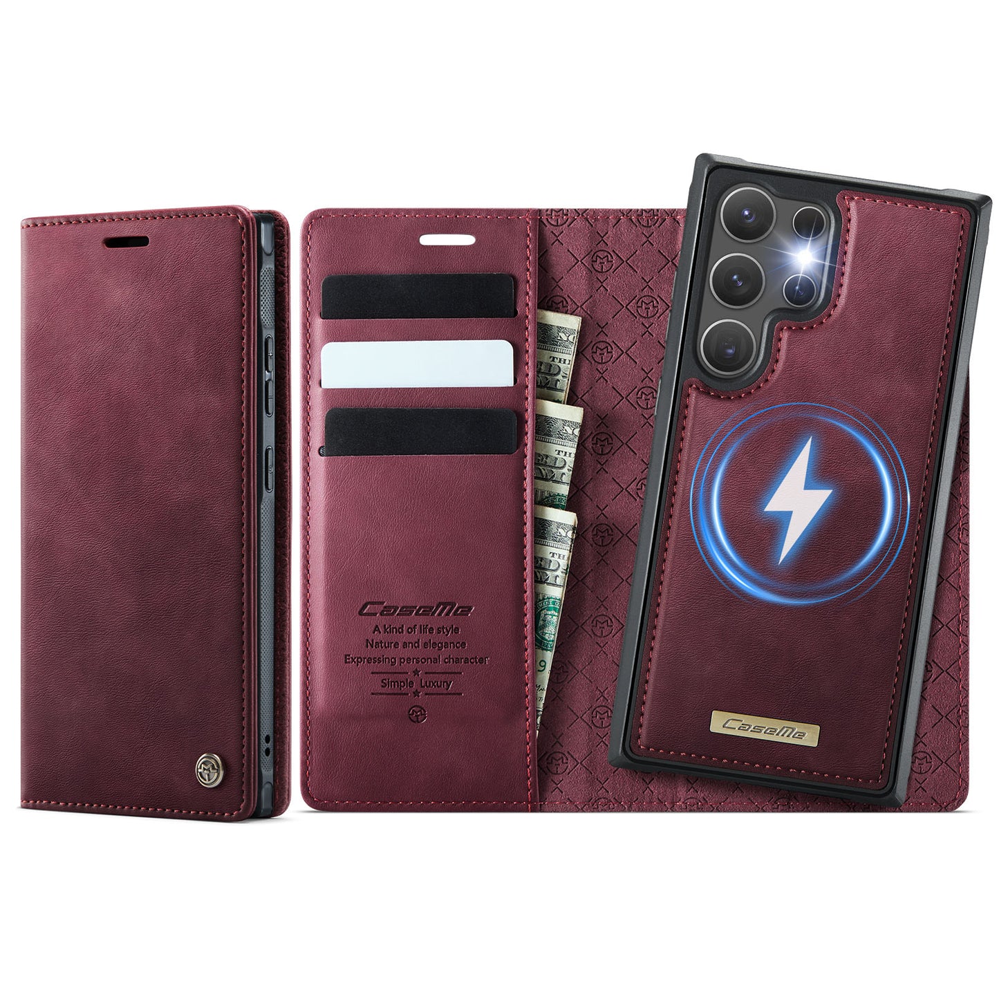 Galaxy S24 Ultra Wallet-Hülle – Kompatibel mit MagSafe mit RFID-Blockierung