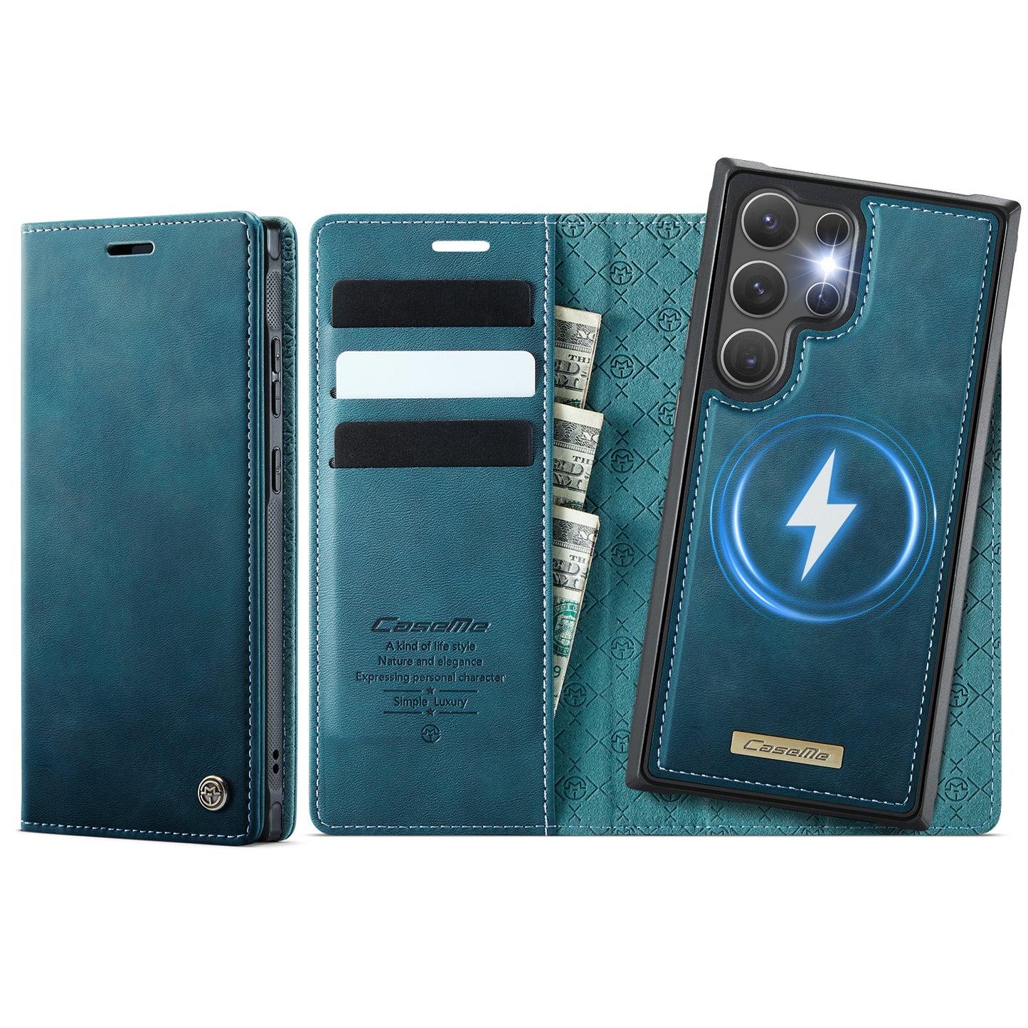 Galaxy S24 Ultra Wallet-Hülle – Kompatibel mit MagSafe mit RFID-Blockierung