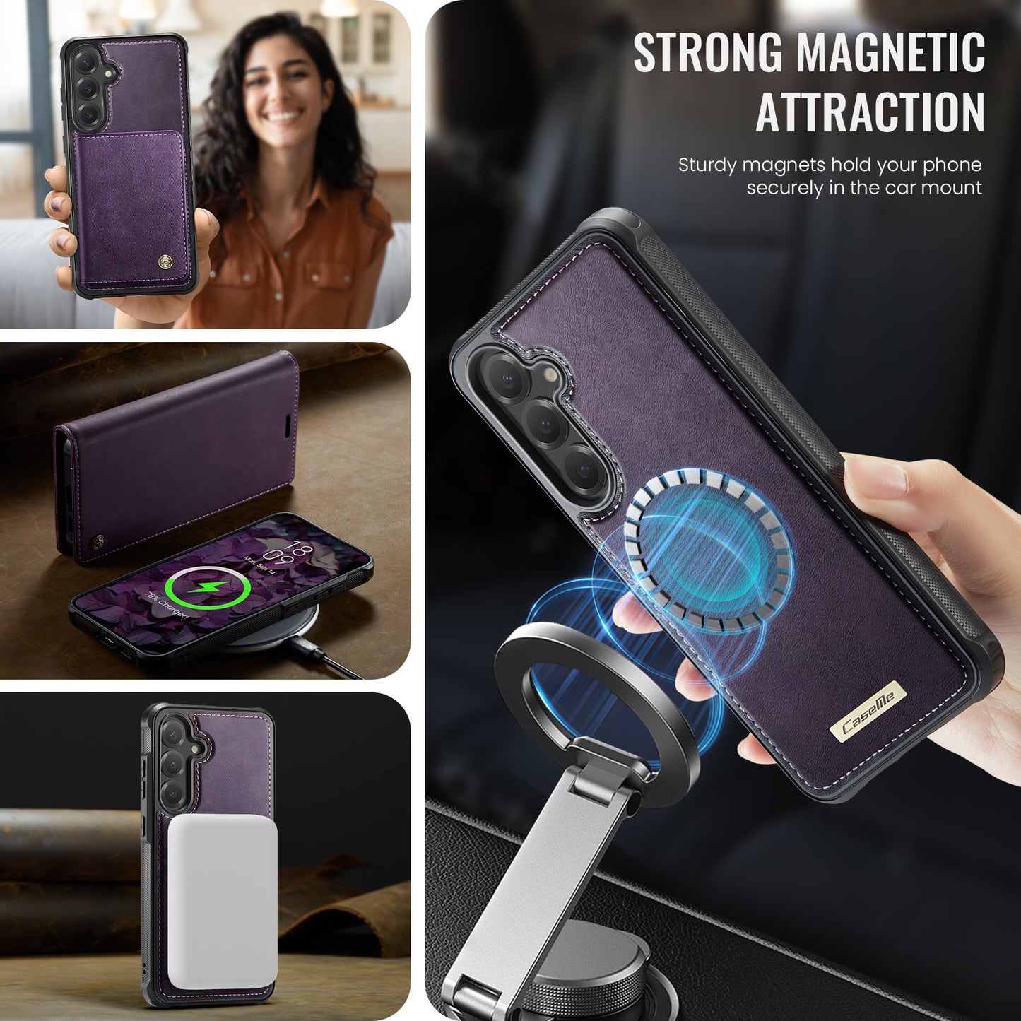 Galaxy S25 Plus / S24 Plus Wallet-Hülle – Kompatibel mit MagSafe mit RFID-Blockierung