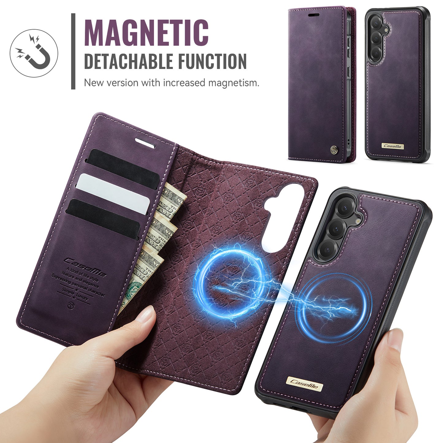 Galaxy S25 Plus / S24 Plus Wallet-Hülle – Kompatibel mit MagSafe mit RFID-Blockierung
