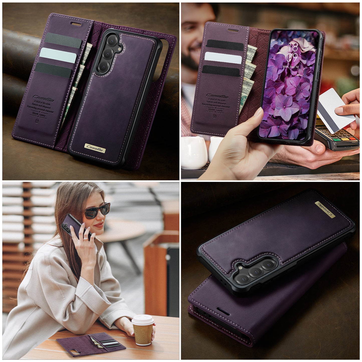 Galaxy S25 / S24 Wallet-Hülle – Kompatibel mit MagSafe mit RFID-Blockierung