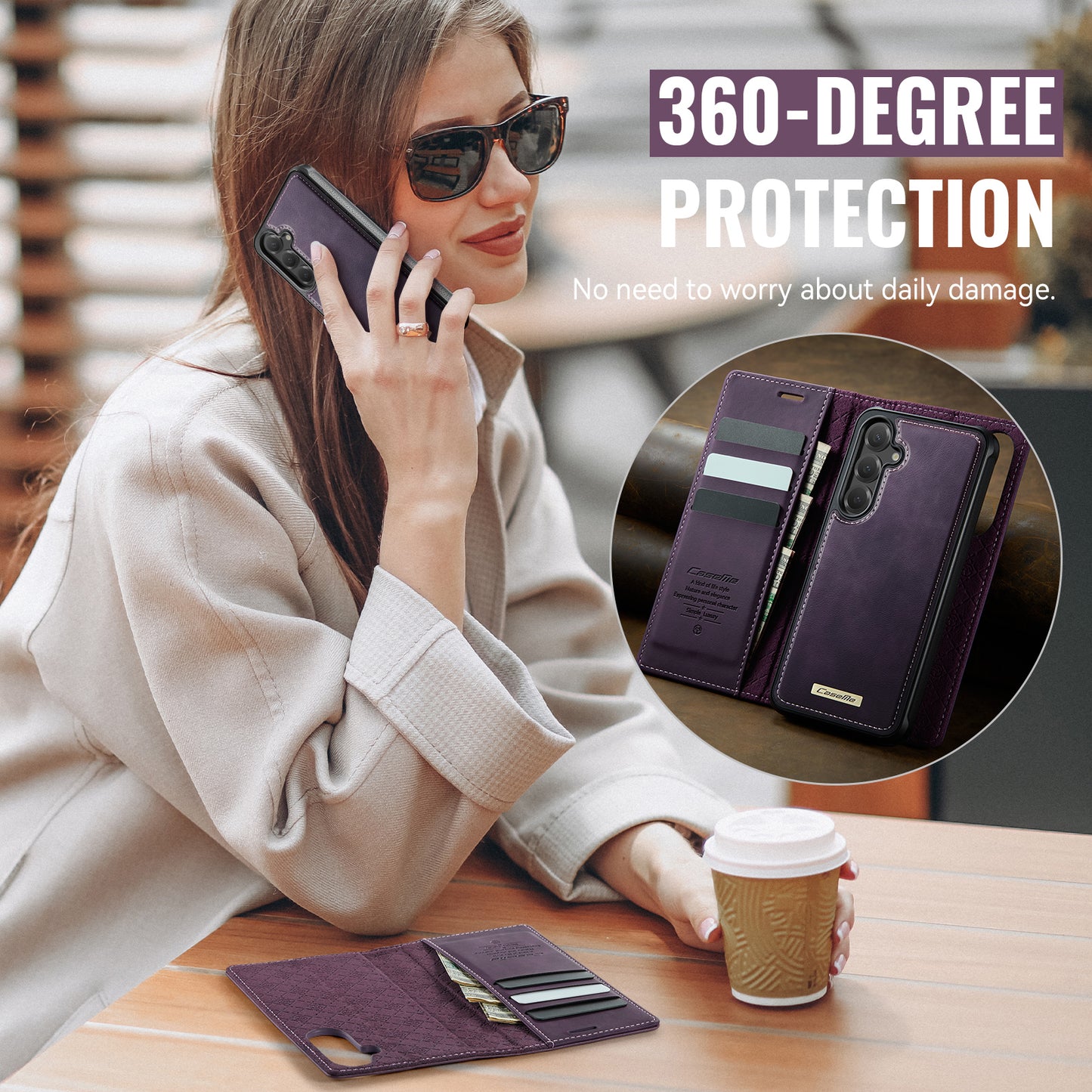 Galaxy S25 / S24 Wallet-Hülle – Kompatibel mit MagSafe mit RFID-Blockierung