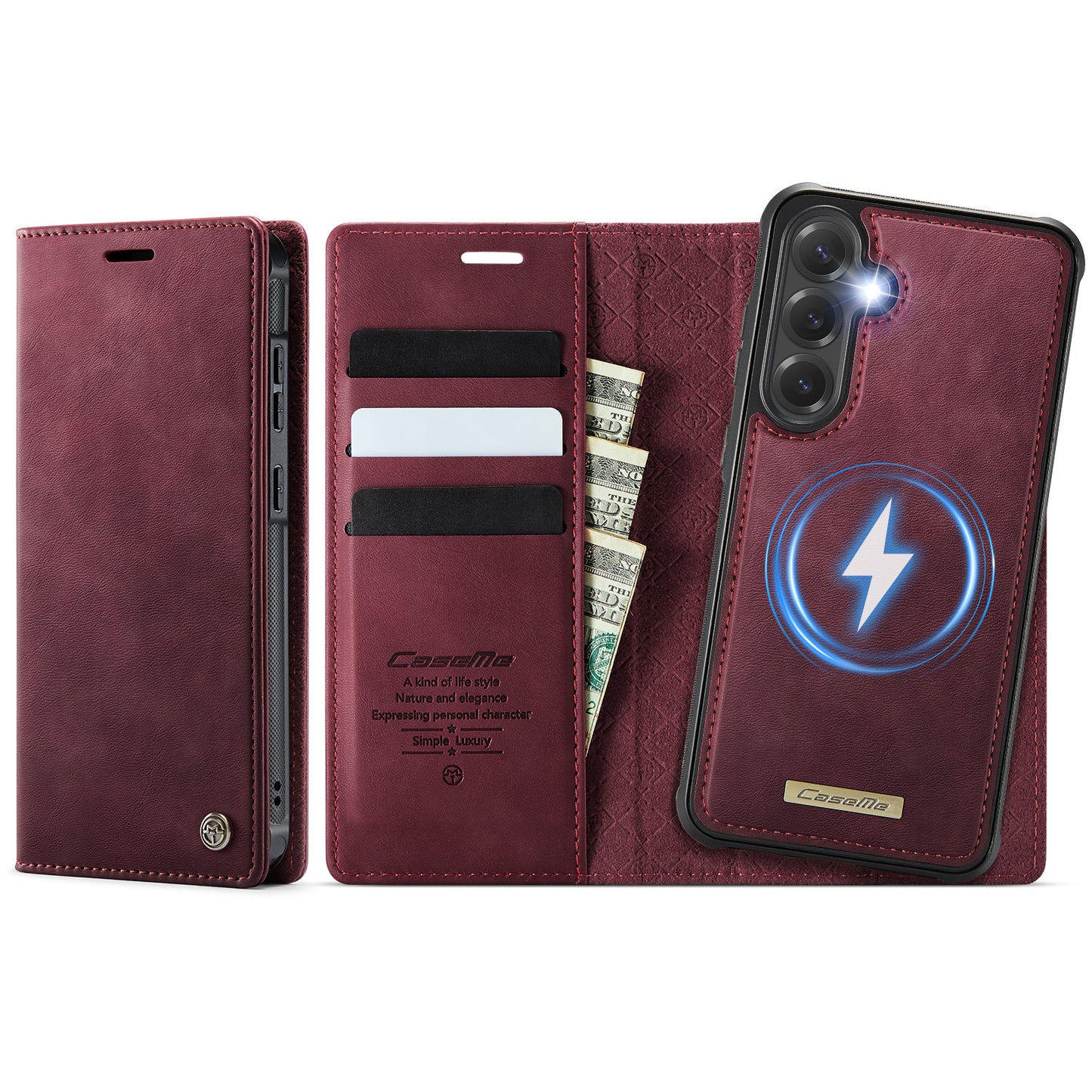 Galaxy S25 / S24 Wallet-Hülle – Kompatibel mit MagSafe mit RFID-Blockierung
