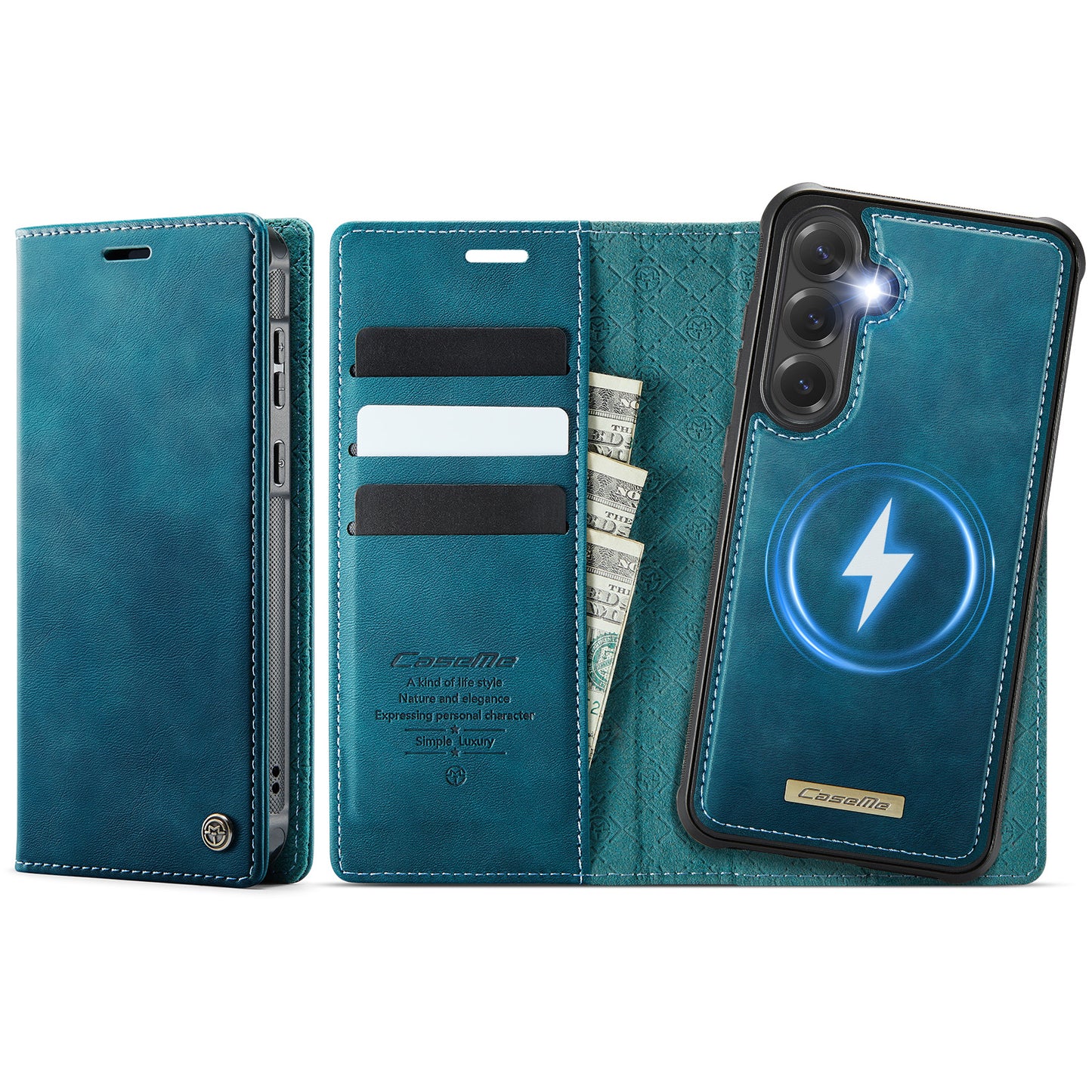 Galaxy S25 / S24 Wallet-Hülle – Kompatibel mit MagSafe mit RFID-Blockierung