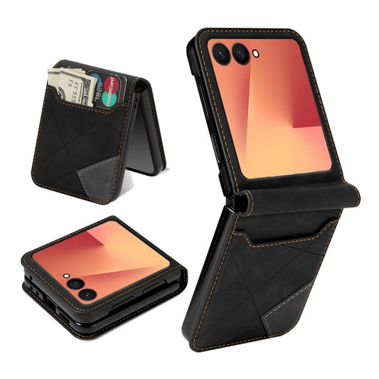 Galaxy Z Flip7 5G – Handyhülle aus PC und PU-Leder, mit Kartenfach
