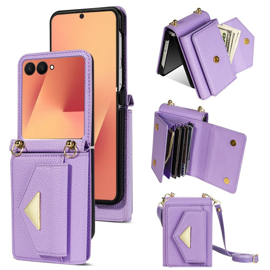 Galaxy Z Flip7 5G – Handyhülle aus Kunststoff und PU-Leder, mit Kartenfach