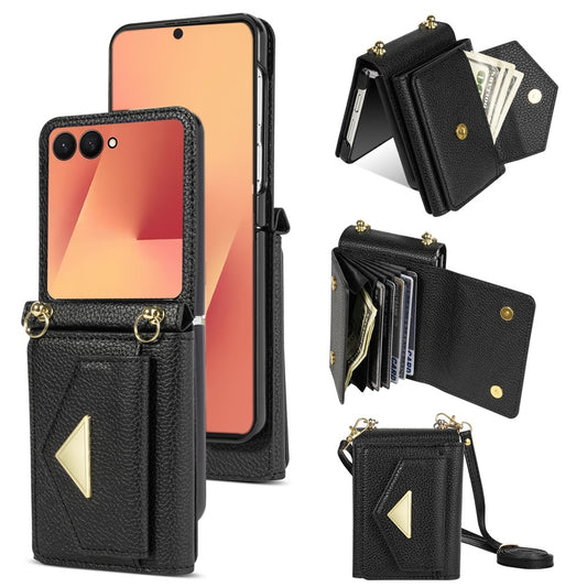 Galaxy Z Flip7 5G – Handyhülle aus Kunststoff und PU-Leder, mit Kartenfach