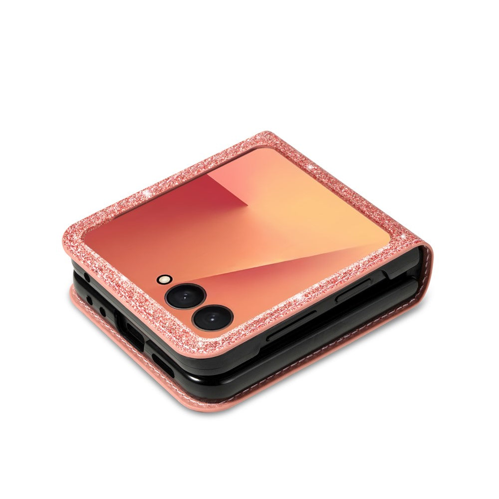 For Samsung Galaxy Z Flip7 5G Case Card Holder Starry Sky Carving PU Leather + PC Phone Cover