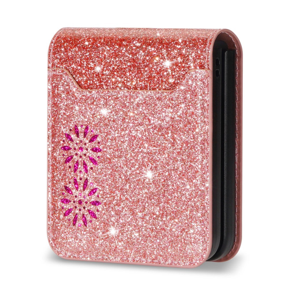 For Samsung Galaxy Z Flip7 5G Case Card Holder Starry Sky Carving PU Leather + PC Phone Cover
