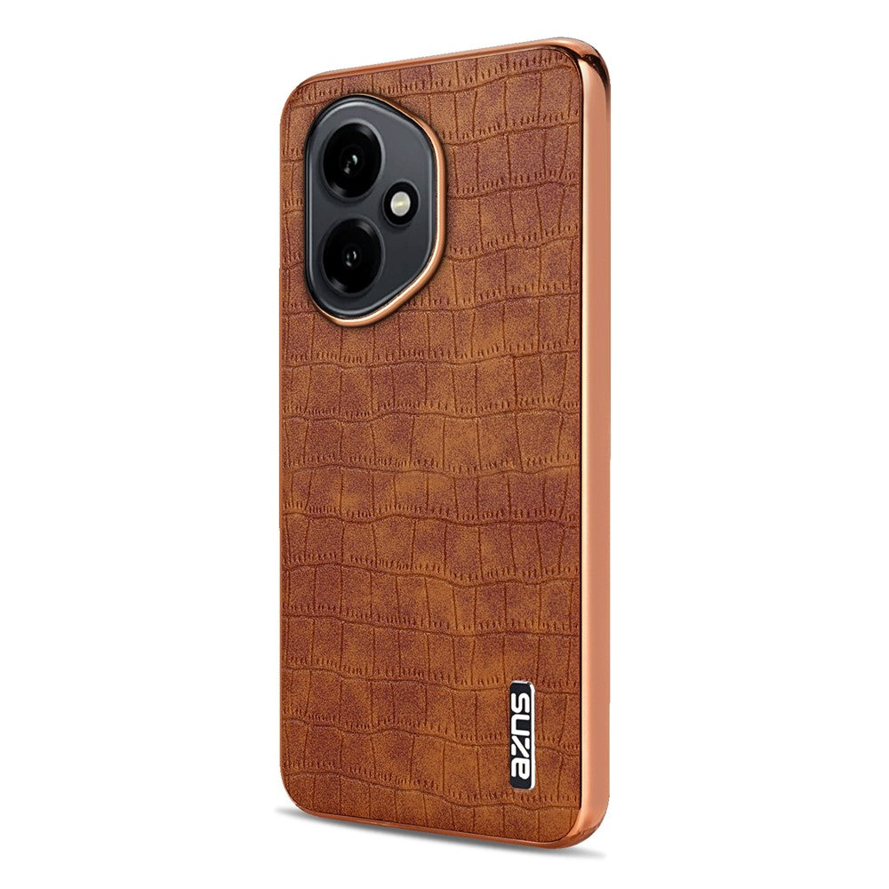 AZNS For Honor 400 5G (Global) Case Electroplating Crocodile Texture PU + TPU Phone Cover