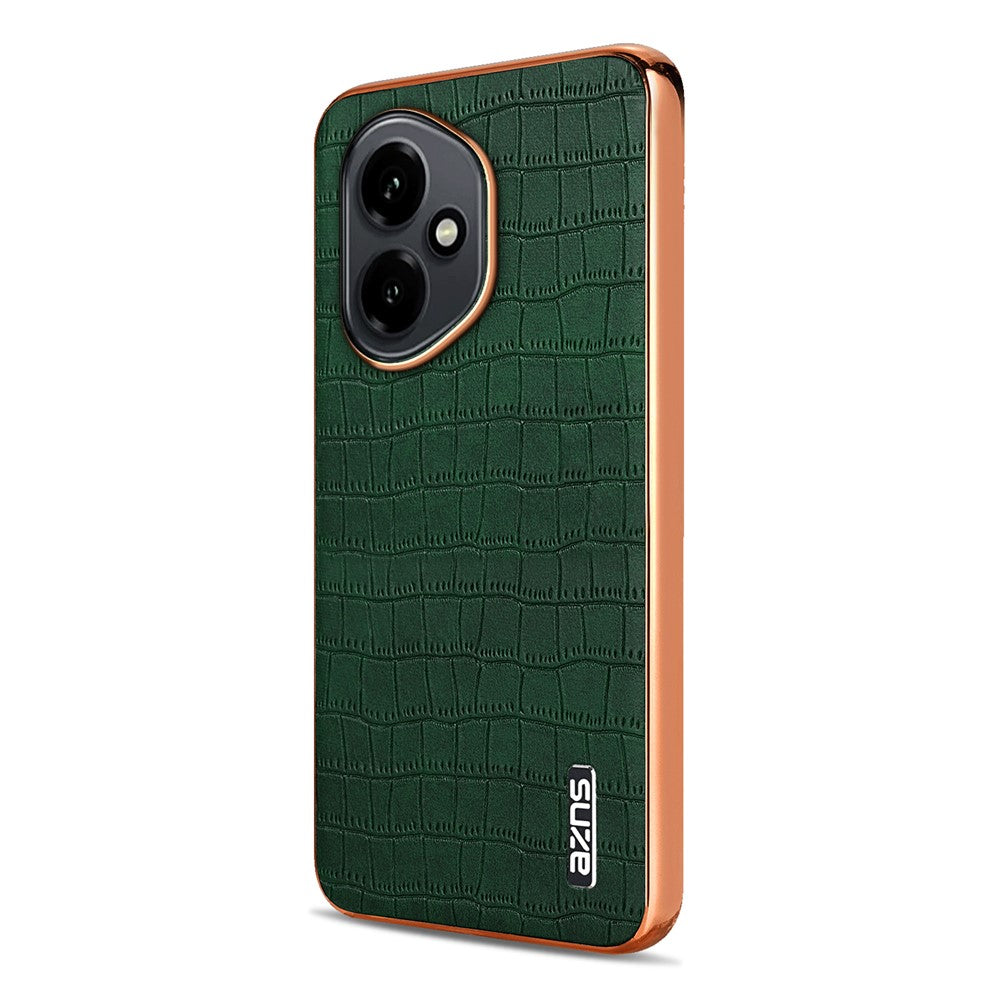 AZNS For Honor 400 5G (Global) Case Electroplating Crocodile Texture PU + TPU Phone Cover