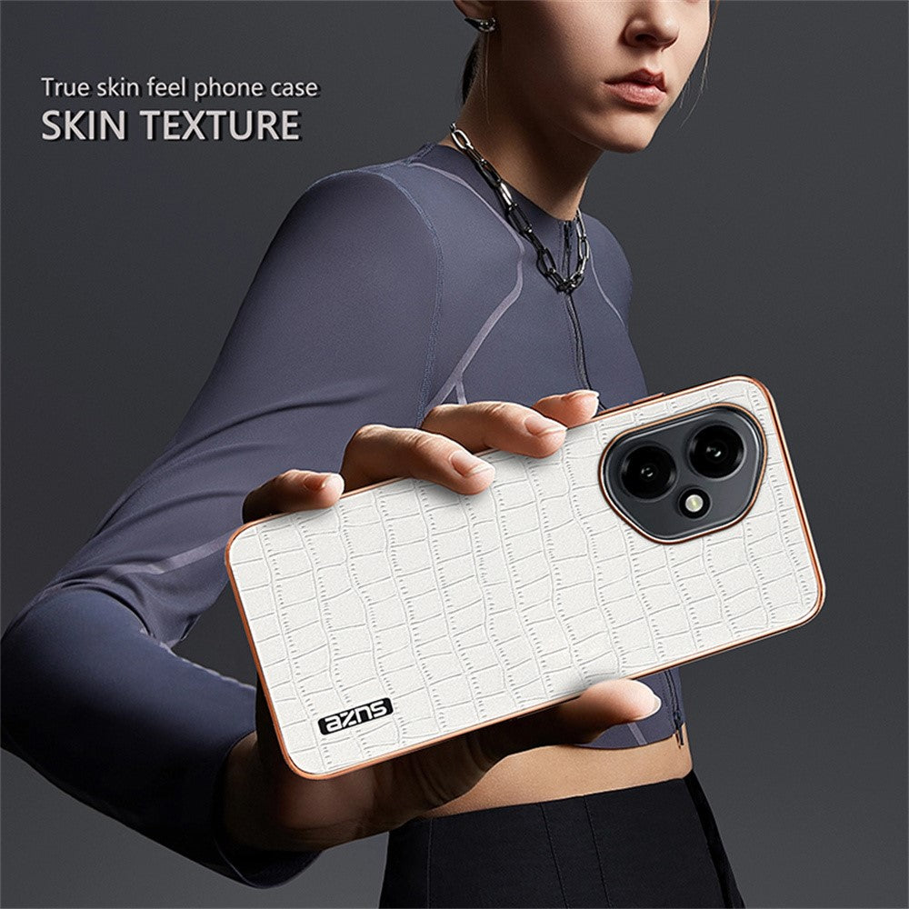 AZNS For Honor 400 5G (Global) Case Electroplating Crocodile Texture PU + TPU Phone Cover