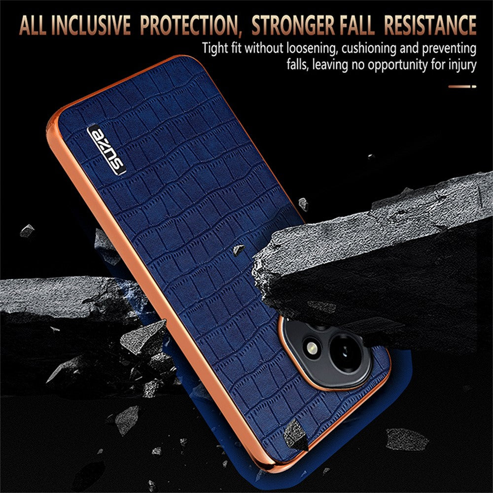 AZNS For Honor 400 5G (Global) Case Electroplating Crocodile Texture PU + TPU Phone Cover
