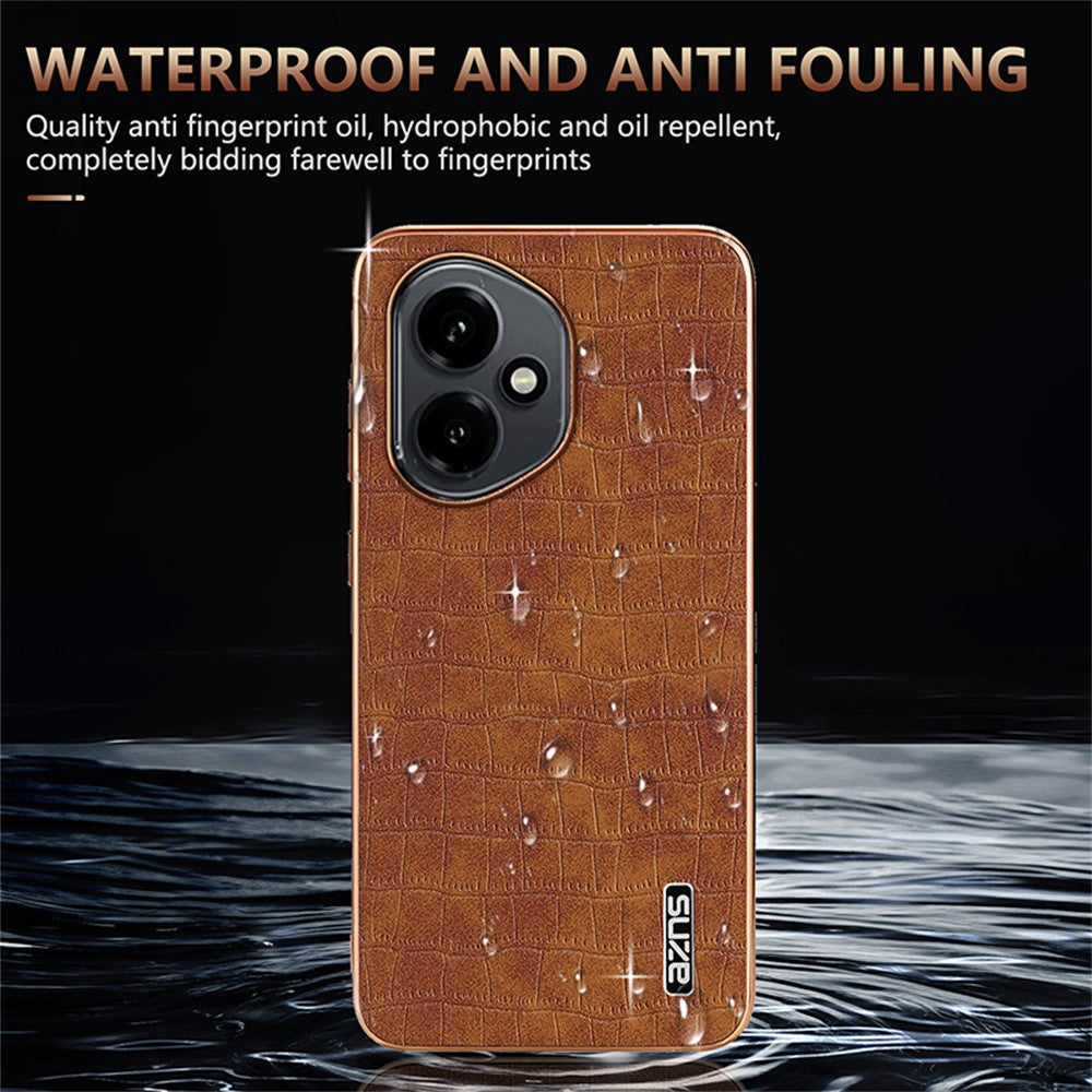 AZNS For Honor 400 5G (Global) Case Electroplating Crocodile Texture PU + TPU Phone Cover
