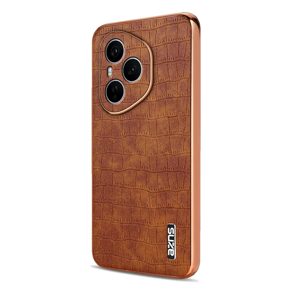 AZNS For Honor 400 Pro 5G (Global) Case Electroplating Crocodile Texture PU + TPU Phone Cover