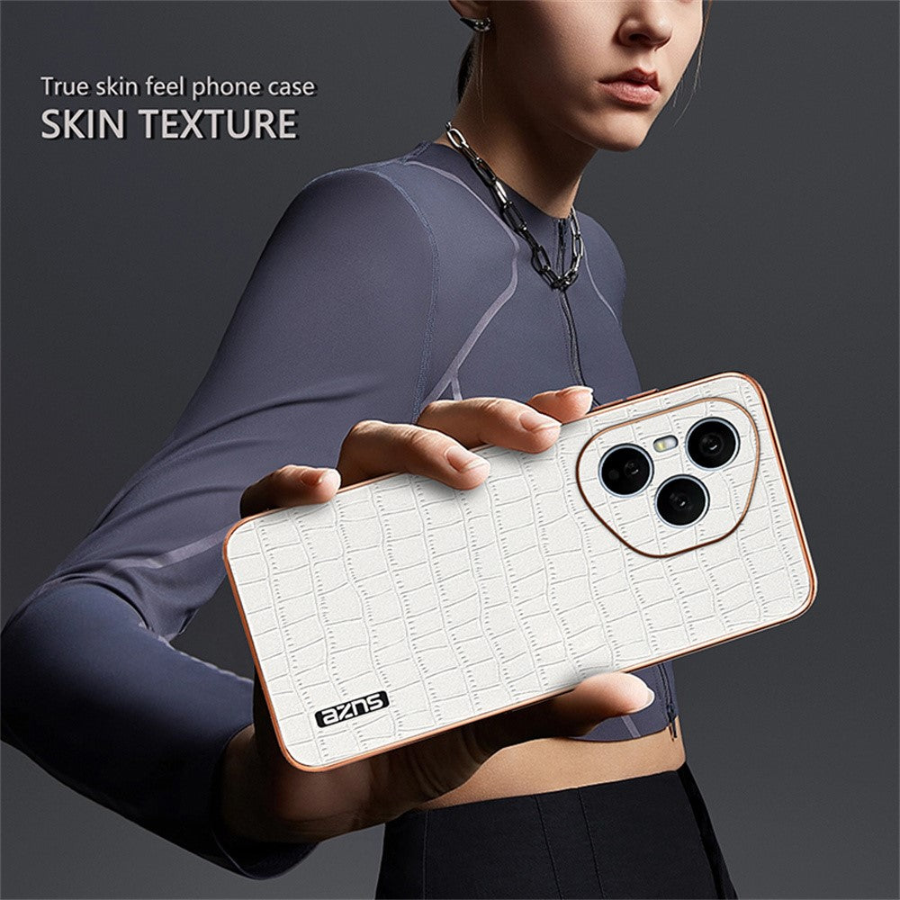 AZNS For Honor 400 Pro 5G (Global) Case Electroplating Crocodile Texture PU + TPU Phone Cover