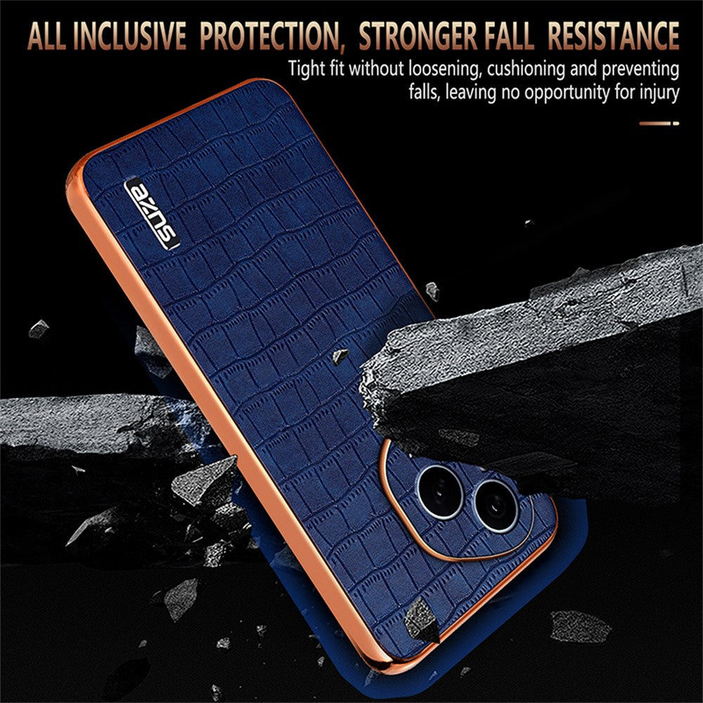 AZNS For Honor 400 Pro 5G (Global) Case Electroplating Crocodile Texture PU + TPU Phone Cover