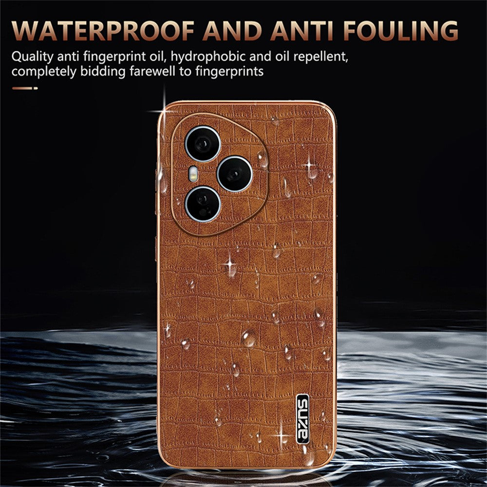 AZNS For Honor 400 Pro 5G (Global) Case Electroplating Crocodile Texture PU + TPU Phone Cover