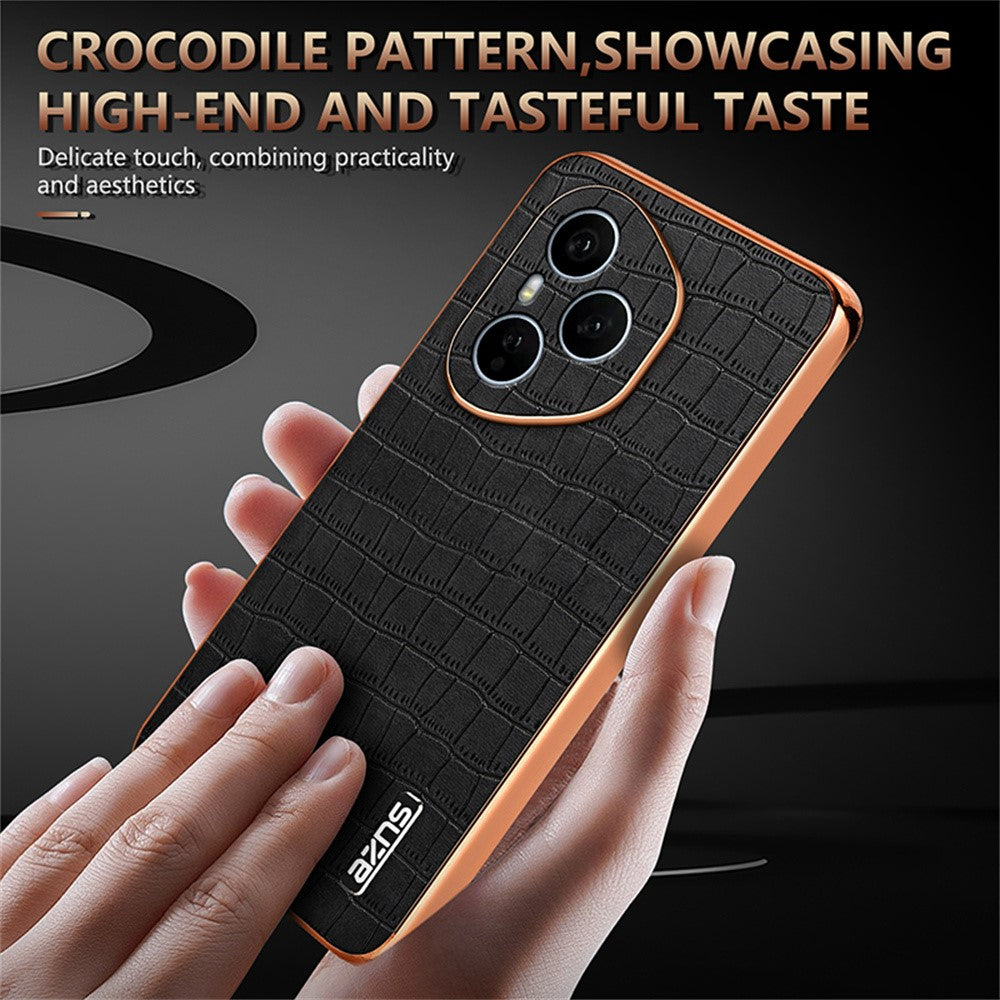 AZNS For Honor 400 Pro 5G (Global) Case Electroplating Crocodile Texture PU + TPU Phone Cover