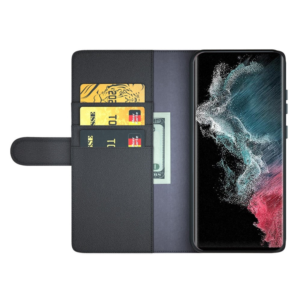 Galaxy S23 Ultra Echtleder Hülle mit Kartenfach