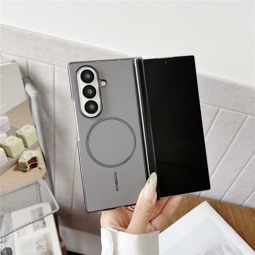 For Samsung Galaxy Z Fold7 5G Phone Magnetic Case Leather + PC Protective Cover