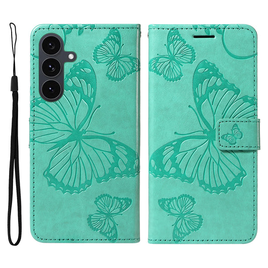 Galaxy S25 FE Wallet-Hülle – Schmetterling Aufgedruckt & Mit Ständer und Riemen