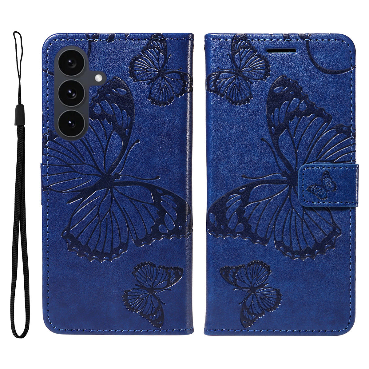 Galaxy S25 FE Wallet-Hülle – Schmetterling Aufgedruckt & Mit Ständer und Riemen