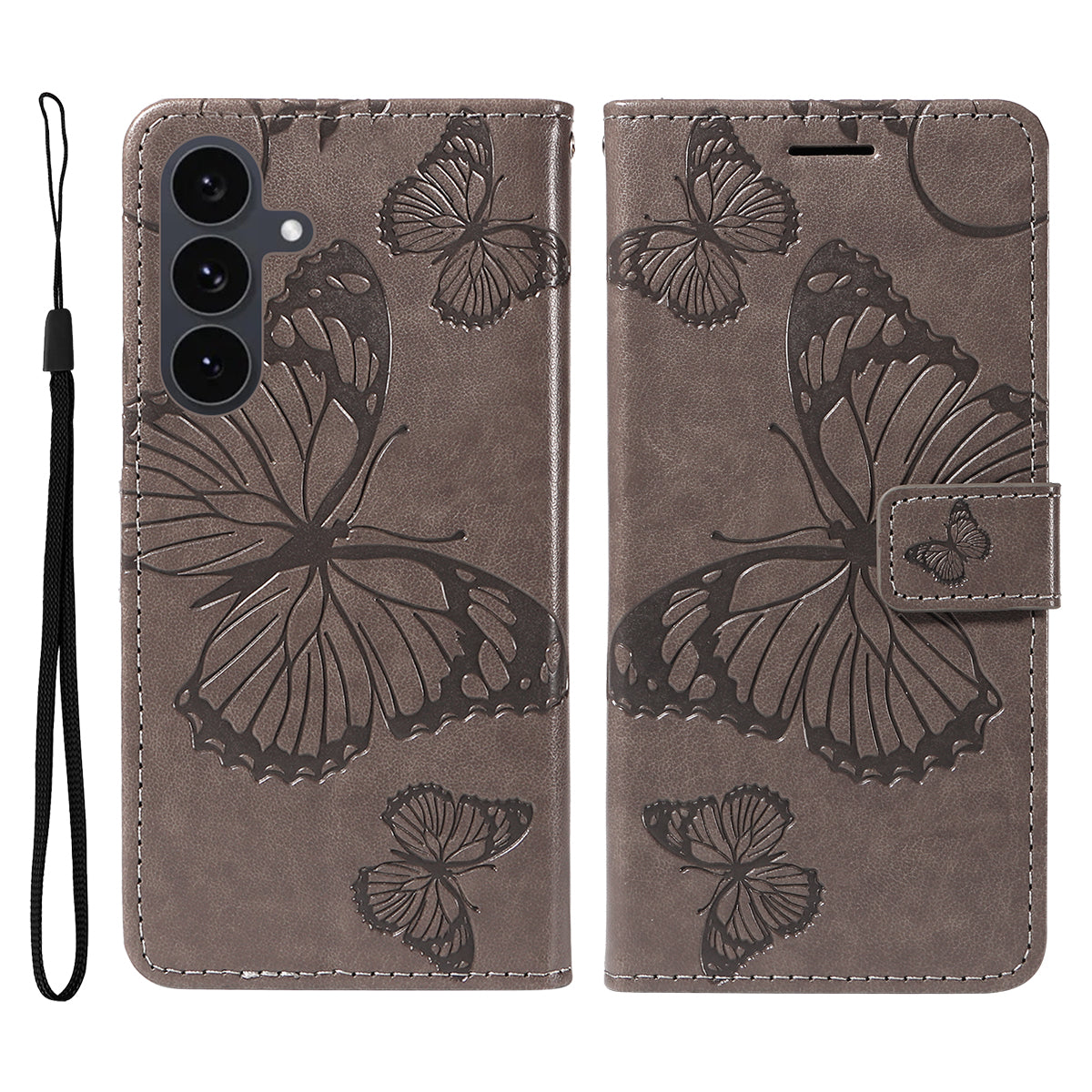 Galaxy S25 FE Wallet-Hülle – Schmetterling Aufgedruckt & Mit Ständer und Riemen
