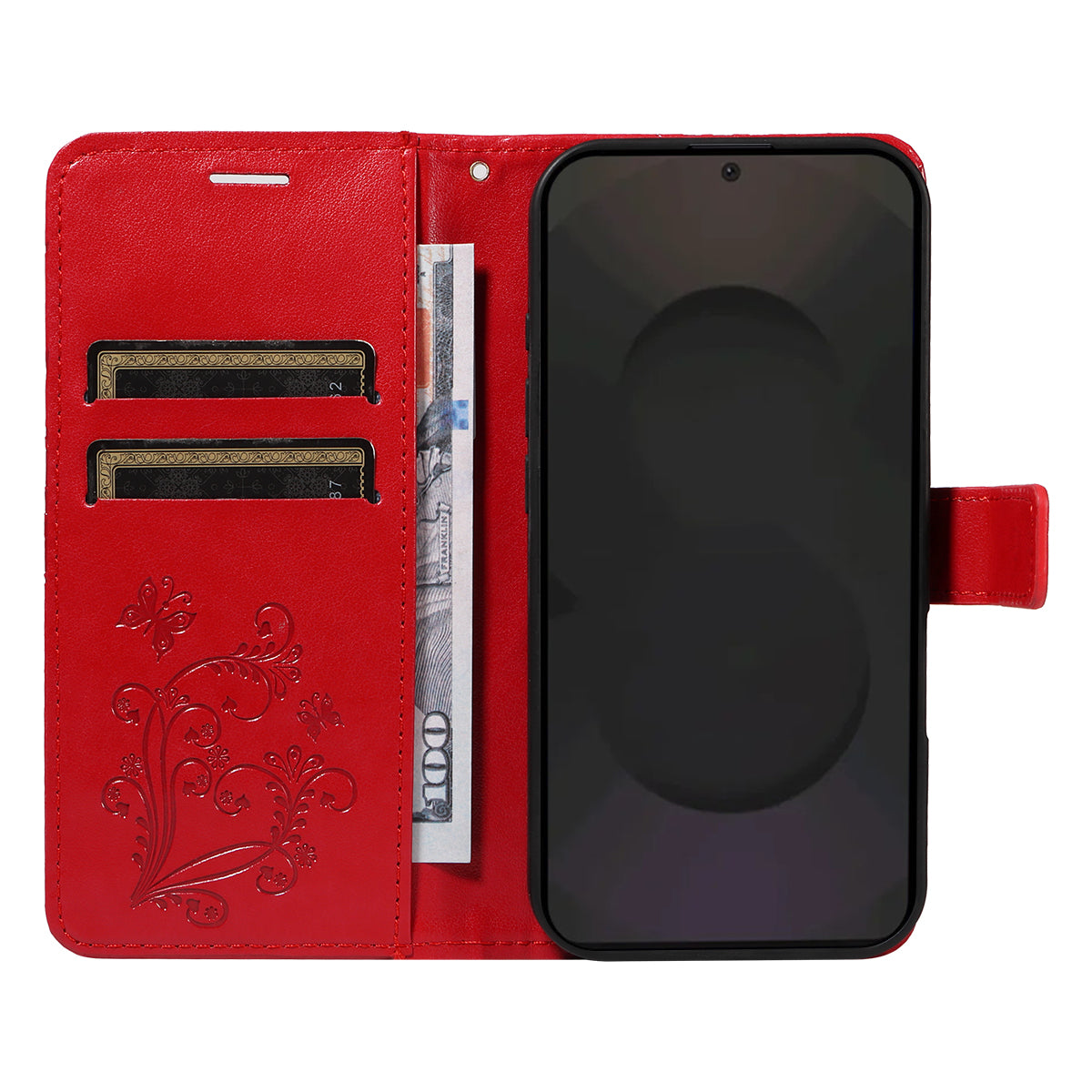 Galaxy S25 FE Wallet-Hülle – Schmetterling Aufgedruckt & Mit Ständer und Riemen