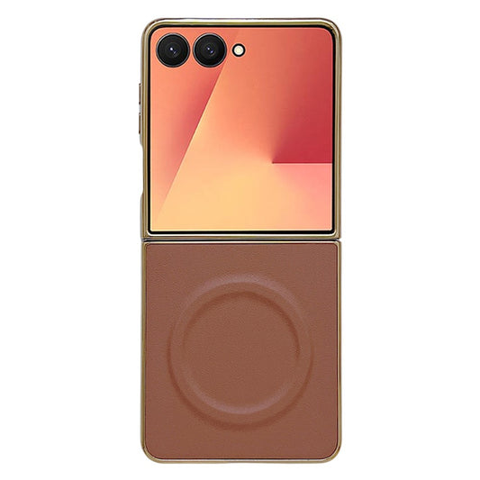 Galaxy Z Flip7 5G – Magnetische Handyhülle aus Kunststoff, PU-Leder und TPU