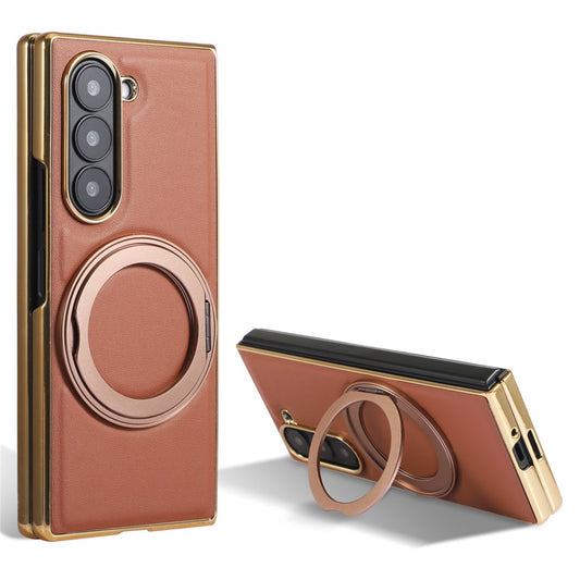 Galaxy Z Fold6 5G – Magnetische Handyhülle aus Kunststoff, PU-Leder und TPU, mit Ständer
