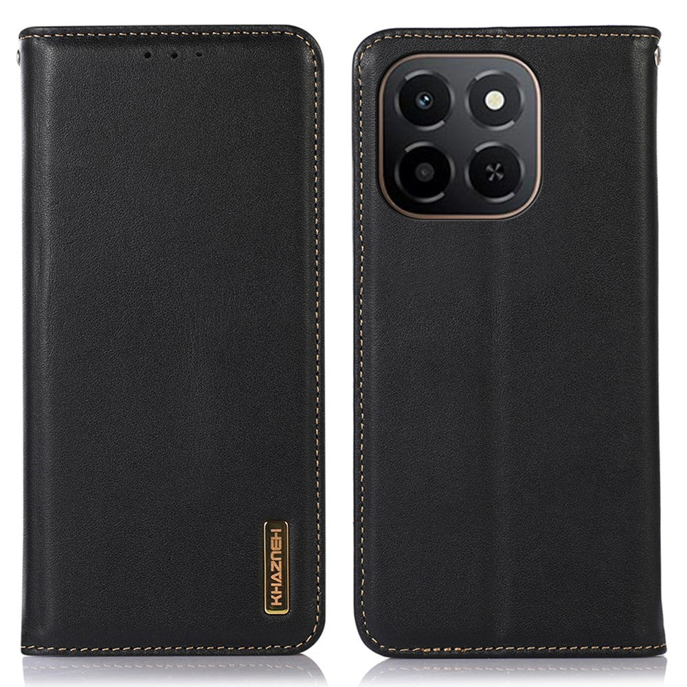 KHAZNEH For Honor X6c 4G Case Wallet Genuine Cow Leather Phone Cover Nappa Texture