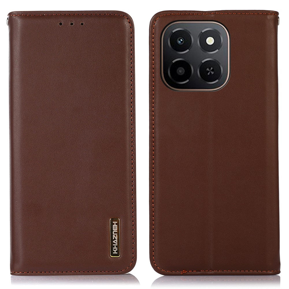 KHAZNEH For Honor X6c 4G Case Wallet Genuine Cow Leather Phone Cover Nappa Texture