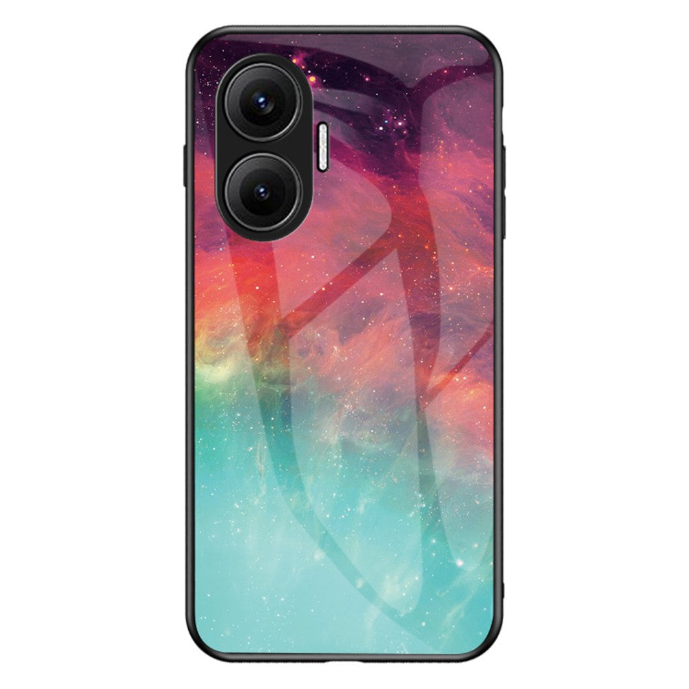 For Xiaomi Poco F7 5G / Redmi Turbo 4 Pro 5G Case Starry Sky Pattern Tempered Glass Phone Cover