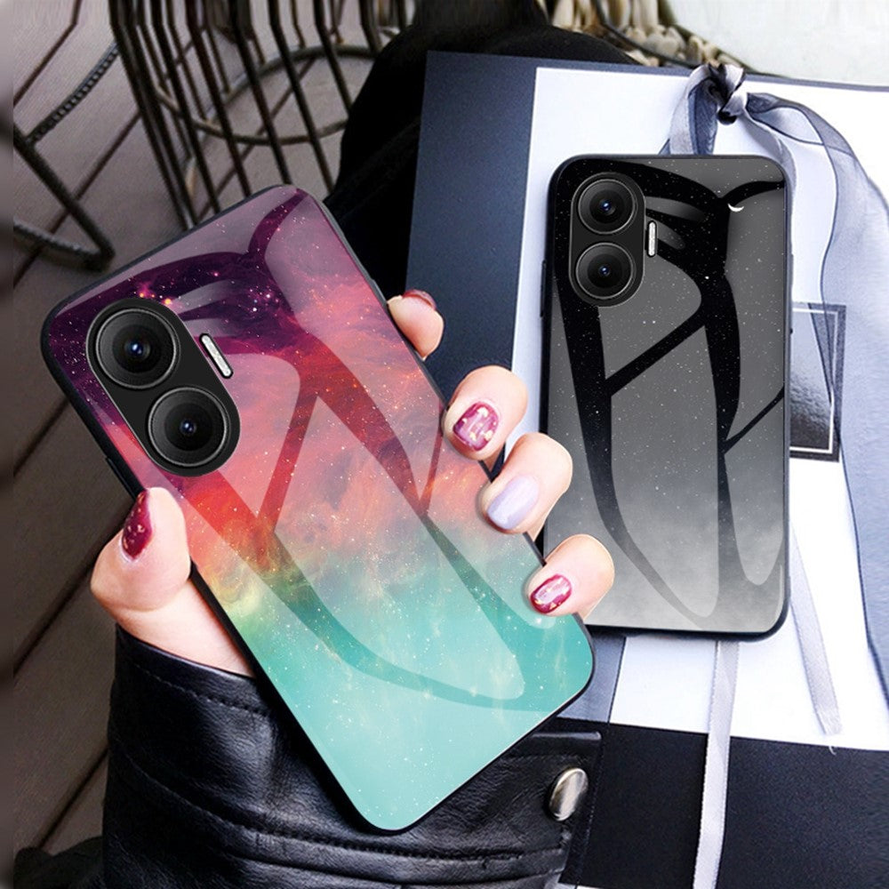 For Xiaomi Poco F7 5G / Redmi Turbo 4 Pro 5G Case Starry Sky Pattern Tempered Glass Phone Cover