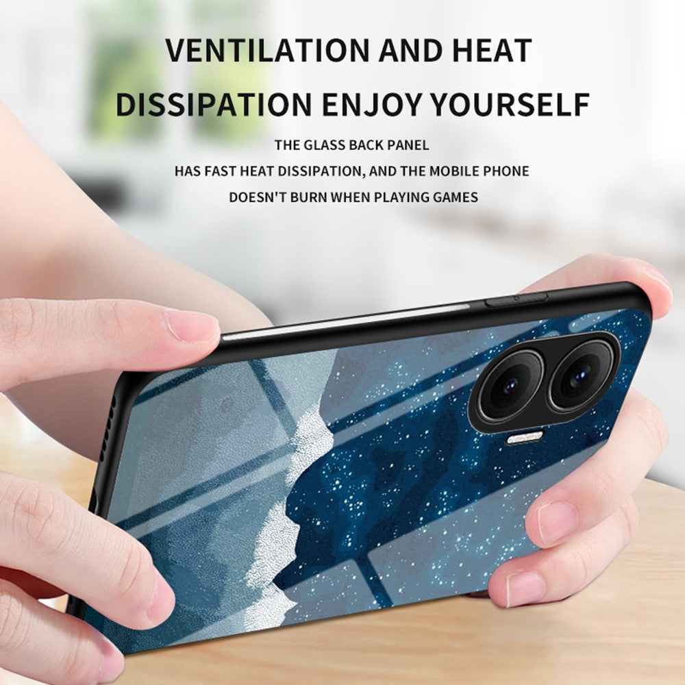 For Xiaomi Poco F7 5G / Redmi Turbo 4 Pro 5G Case Starry Sky Pattern Tempered Glass Phone Cover