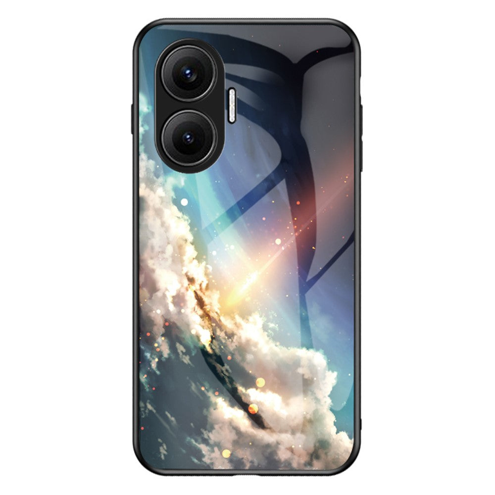 For Xiaomi Poco F7 5G / Redmi Turbo 4 Pro 5G Case Starry Sky Pattern Tempered Glass Phone Cover