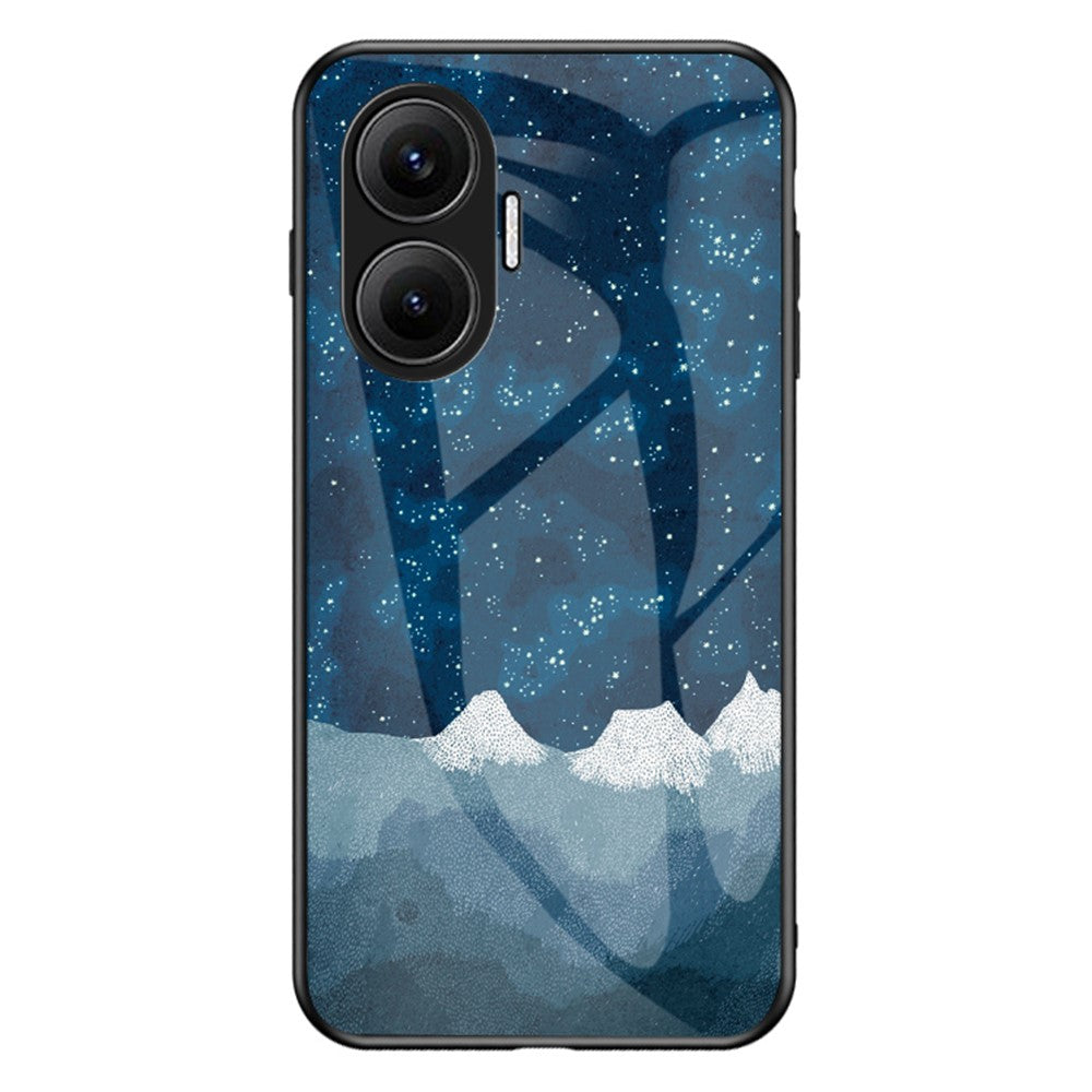 For Xiaomi Poco F7 5G / Redmi Turbo 4 Pro 5G Case Starry Sky Pattern Tempered Glass Phone Cover