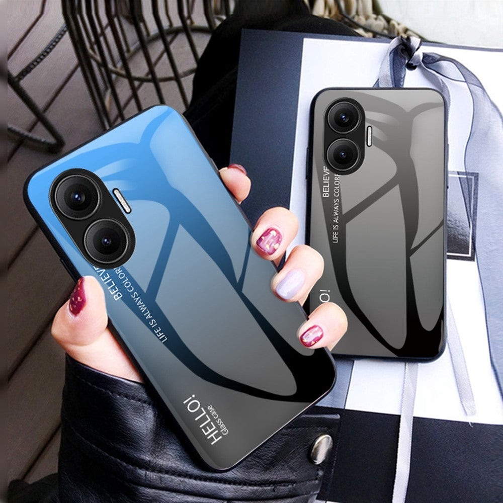 For Xiaomi Poco F7 5G / Redmi Turbo 4 Pro 5G Case Anti-Scratch Tempered Glass + PC + TPU Phone Cover