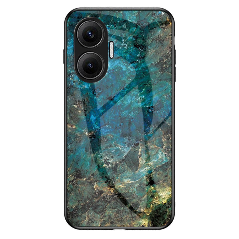 For Xiaomi Poco F7 5G / Redmi Turbo 4 Pro 5G Case Marble Pattern Tempered Glass + PC + TPU Protective Phone Cover