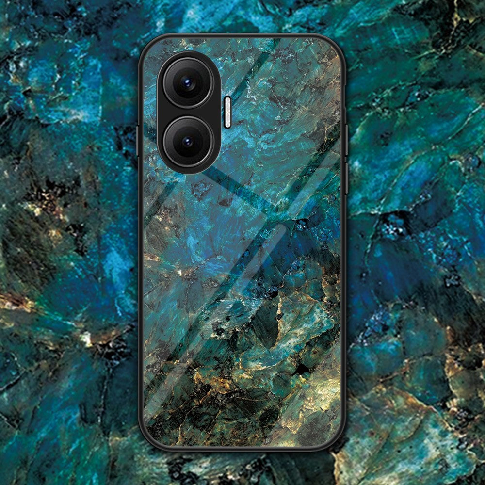 For Xiaomi Poco F7 5G / Redmi Turbo 4 Pro 5G Case Marble Pattern Tempered Glass + PC + TPU Protective Phone Cover