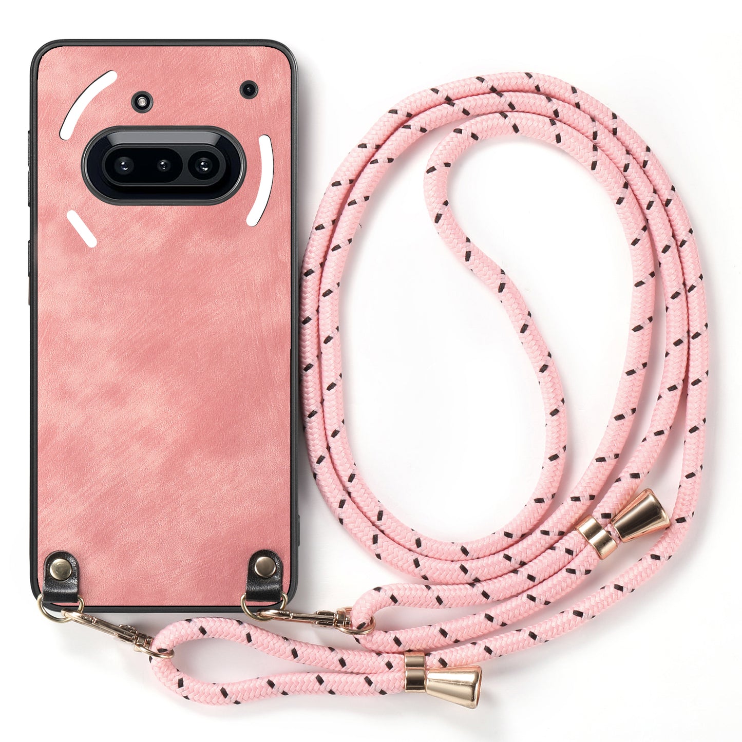 For Nothing Phone (3a) Retro Leather Phone Back Cover with Adjustable Strap