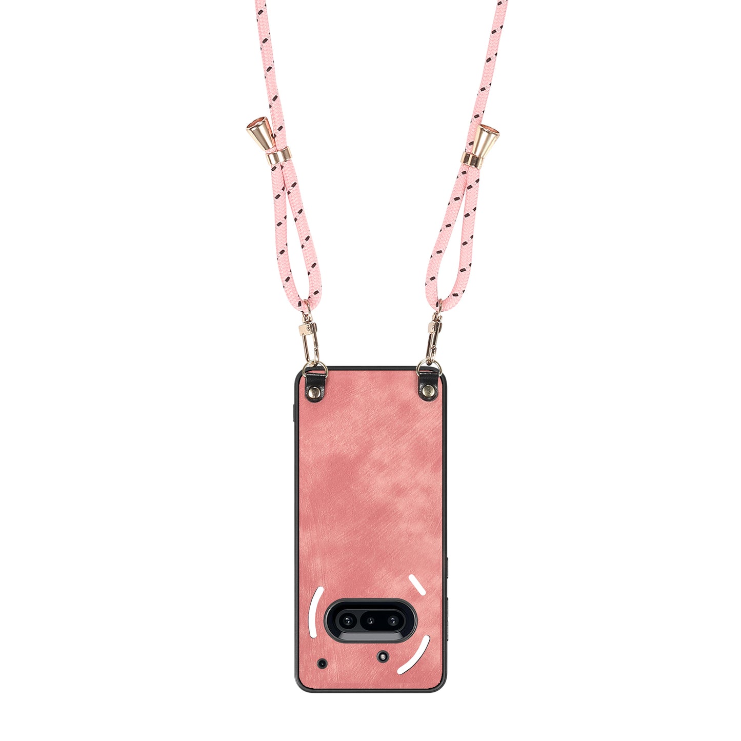 For Nothing Phone (3a) Retro Leather Phone Back Cover with Adjustable Strap